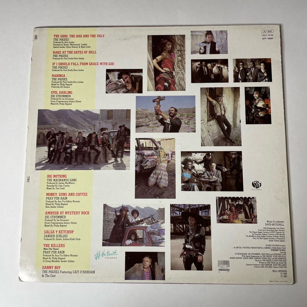Винтажная виниловая пластинка LP Soundtrack Straight To Hell Прямо В Ад (Франция 1987)
