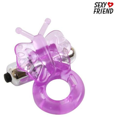 Фиолетовое эрекционное виброкольцо-бабочка (Цвет: фиолетовый)