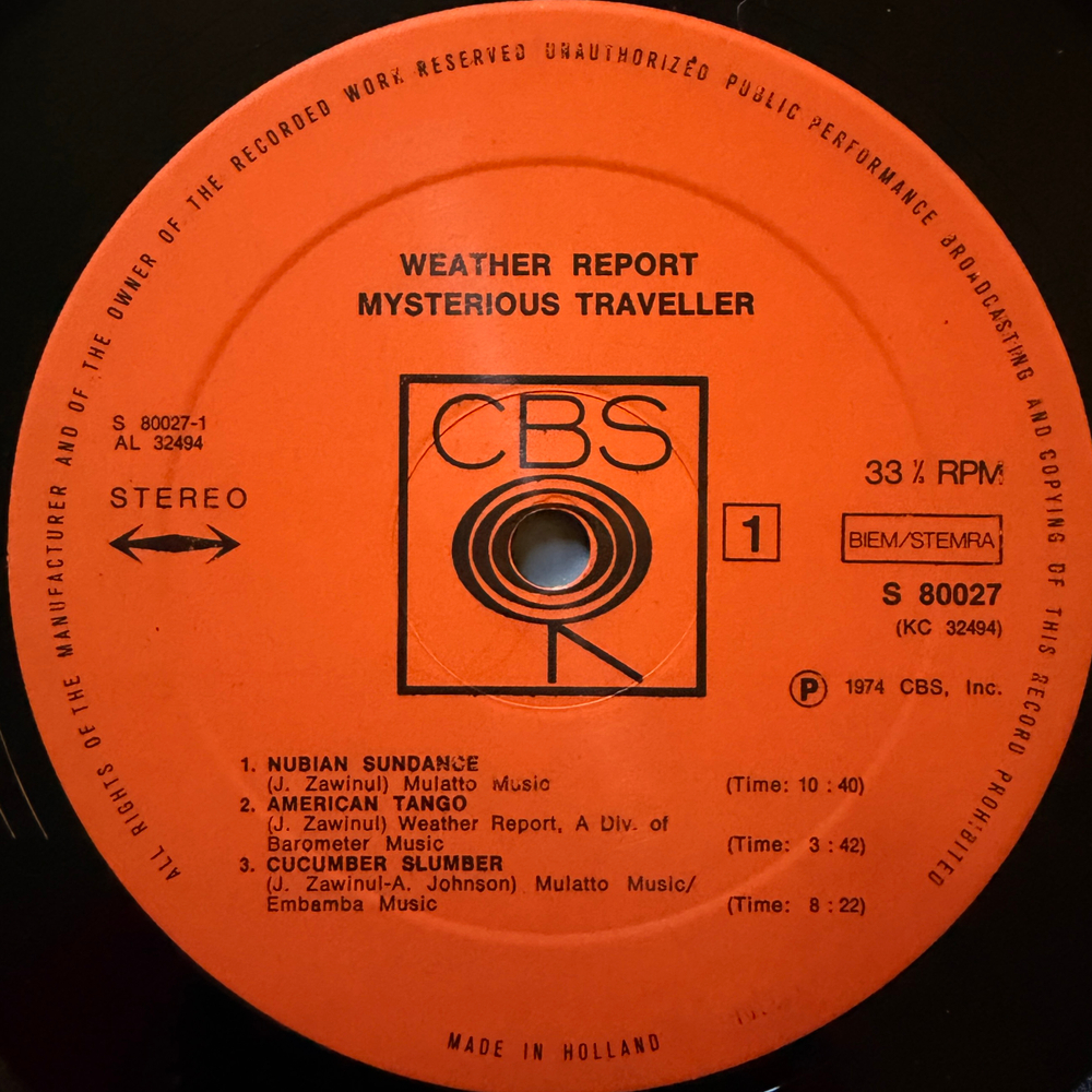 Weather Report ‎– Mysterious Traveller (Голландия 1974г.) Т