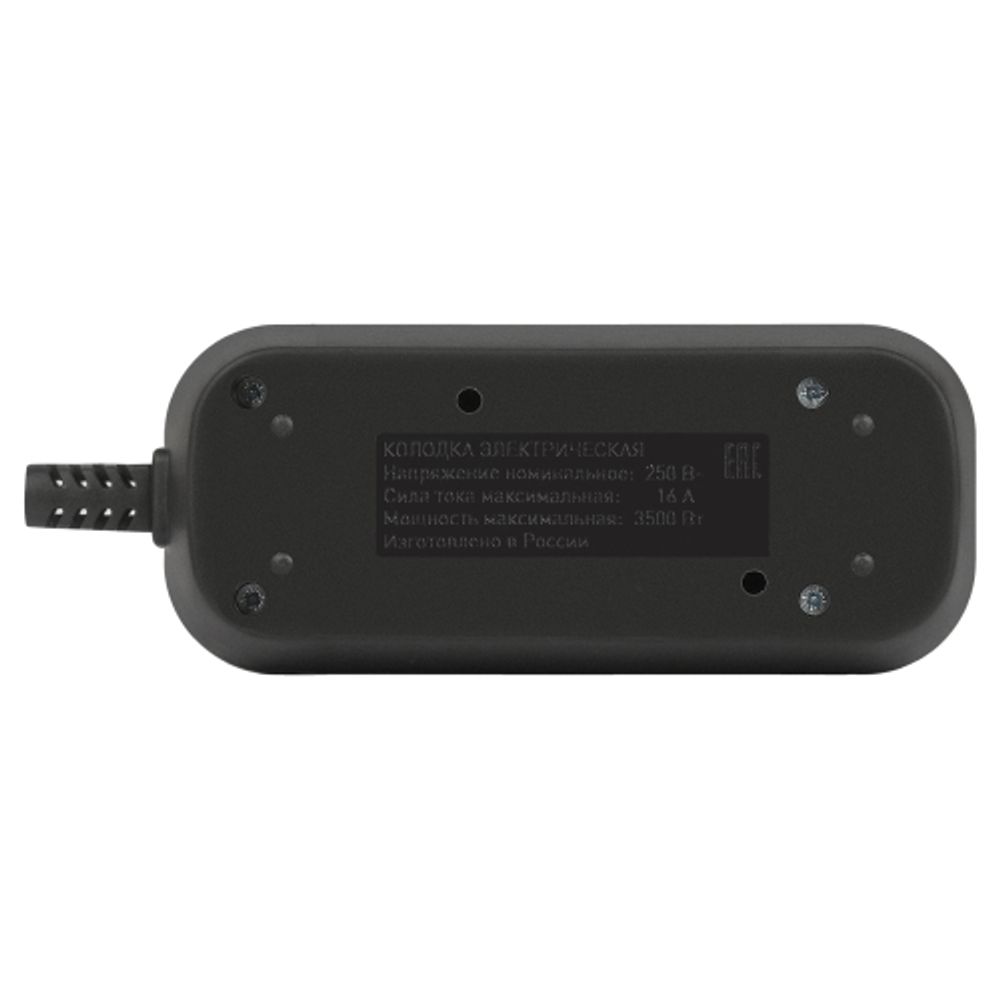 Колодка ЭРА KX-2e-B 2 розетки с зазeмлением черная