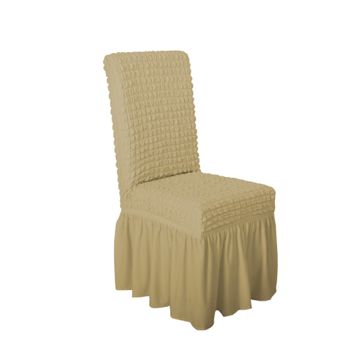 Чехол на стул с оборкой, цвет Бежевый, Набор 2 шт.