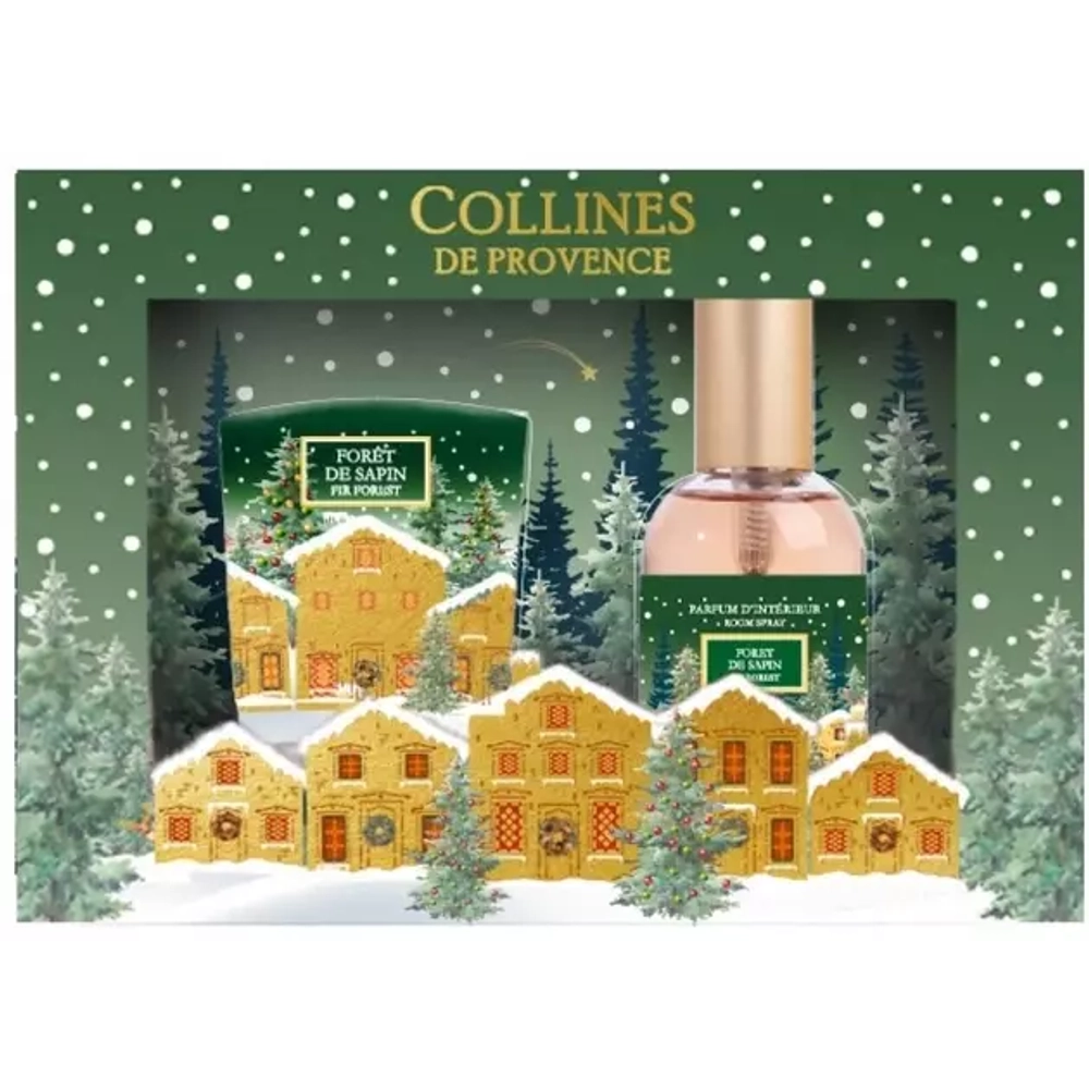 Набор Collines новогодний спрей 50мл + свеча 75гр Fir Forest (Еловый лес)
