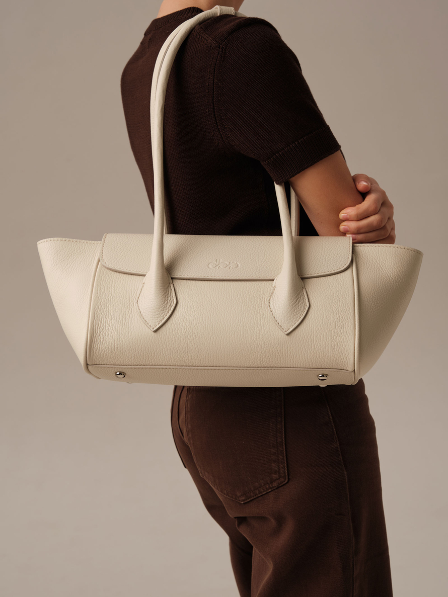 Кожаная сумка Viki DBR 31341 ванильное молоко