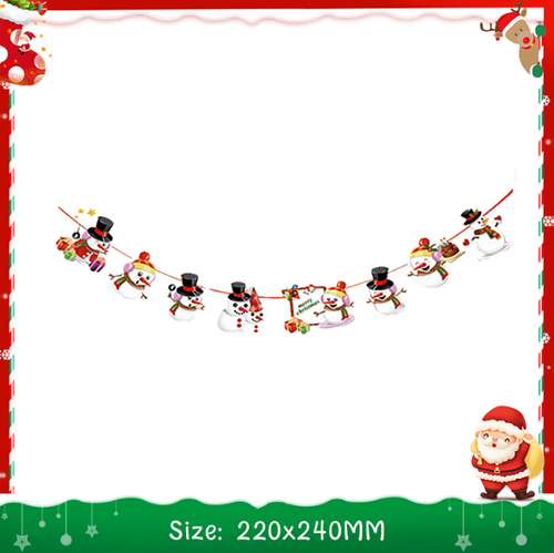 Новогодняя бумажная гирлянда "Cartoon Snowman"