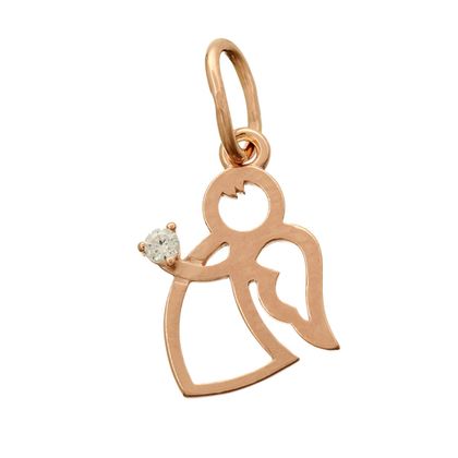 Образок из серебра/С камнями/С подвижным ухом/Ангел