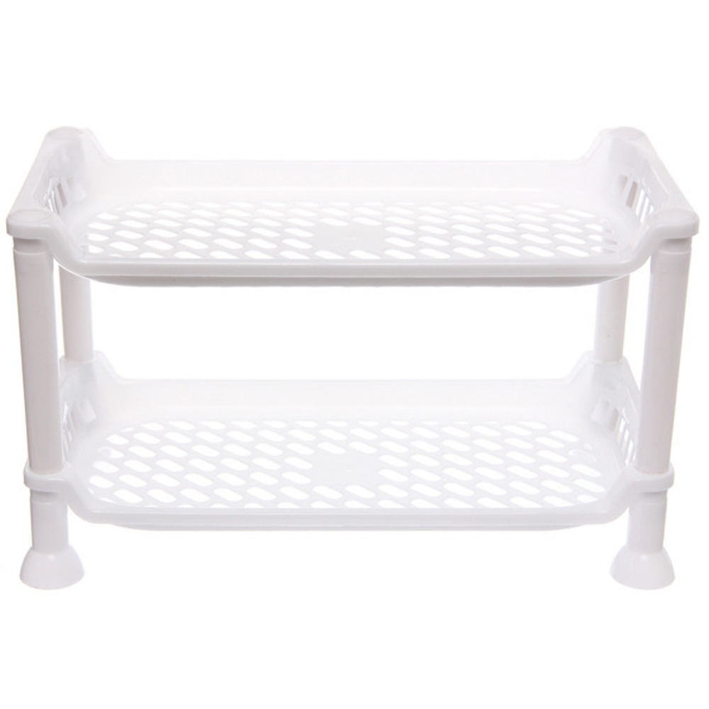 Этажерка настольная универсальная «БИСКОТТИ», цвет белый, две секции, 17.5*34*20см