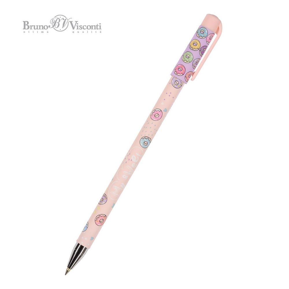Ручка шариковая 0.5 мм, синяя &quot;HappyWrite . My Sweet. Пончики&quot; (Bruno Visconti)