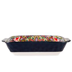 Блюдо для запекания "Arabesque" (синий) 22,5*12,5см v=600мл. (фарфор) (min9) (транспортная упаковка)
