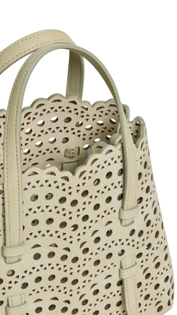 ALAÏA СУМКА MINA 20 ИЗ НУБУКА, МИНДАЛЬНО-ЗЕЛЕНЫЙ