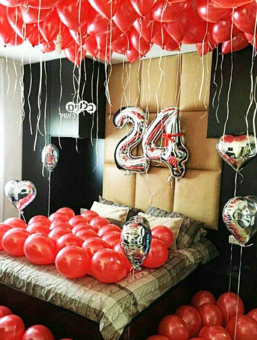 Декор гостиничного номера воздушными шарами #3