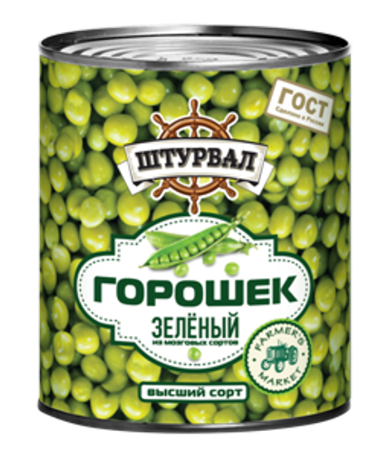 Горошек зеленый ГОСТ в/с 400 гр 12 шт