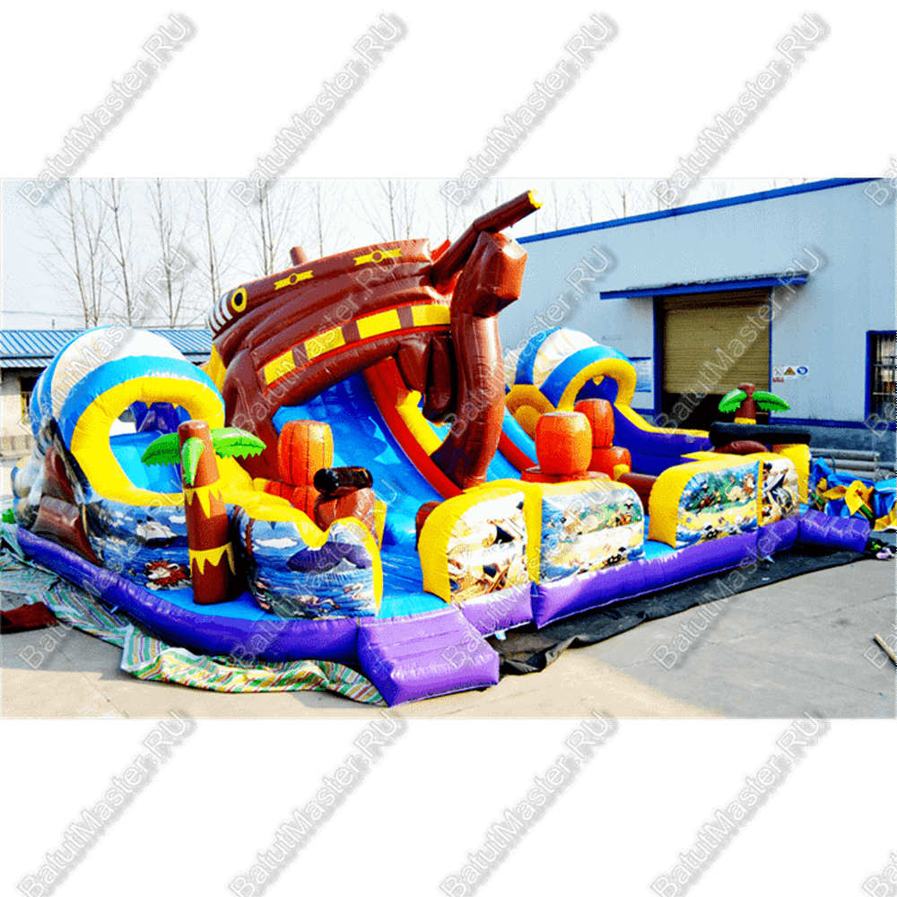 Коммерческий надувной батут "Искатели сокровищ" 11*10*57 м