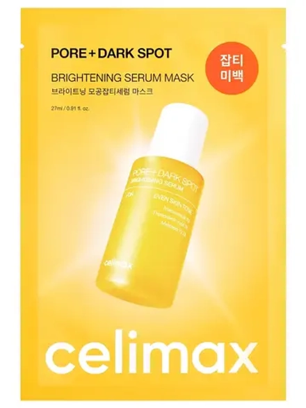 Celimax Осветляющая ампульная маска с ниацинамидом Pore + Dark Spot Brightening Serum Mask 27 мл