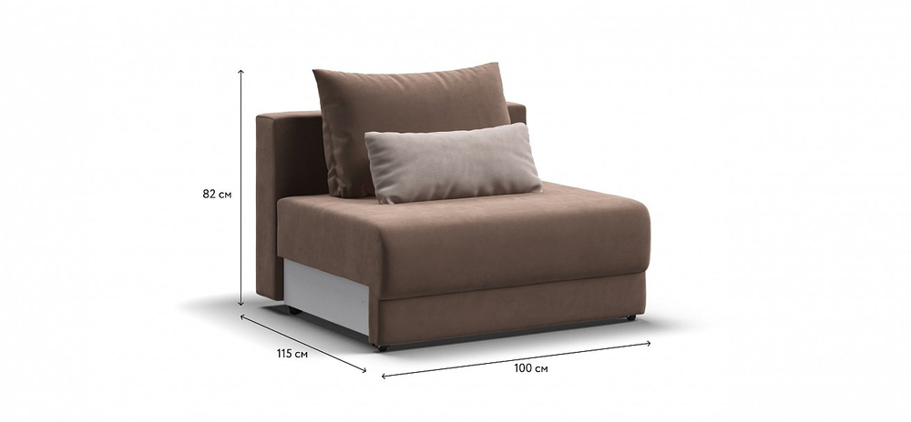 Ричмонд Модуль спальное место Велюр Монолит мокко