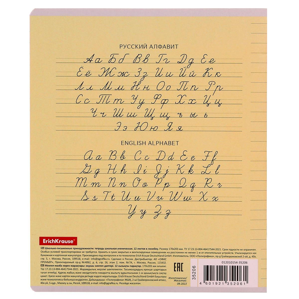 Тетрадь школьная А5 12л линия,ассорти "Классика Visio" (Erich Krause) микс цветов (комплект 5 шт)