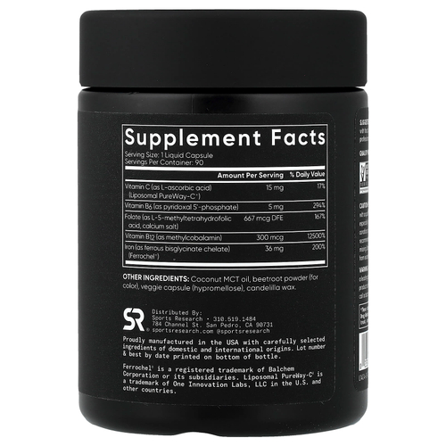 Sports Research, Blood Balance™, 90 растительных капсул с жидкостью