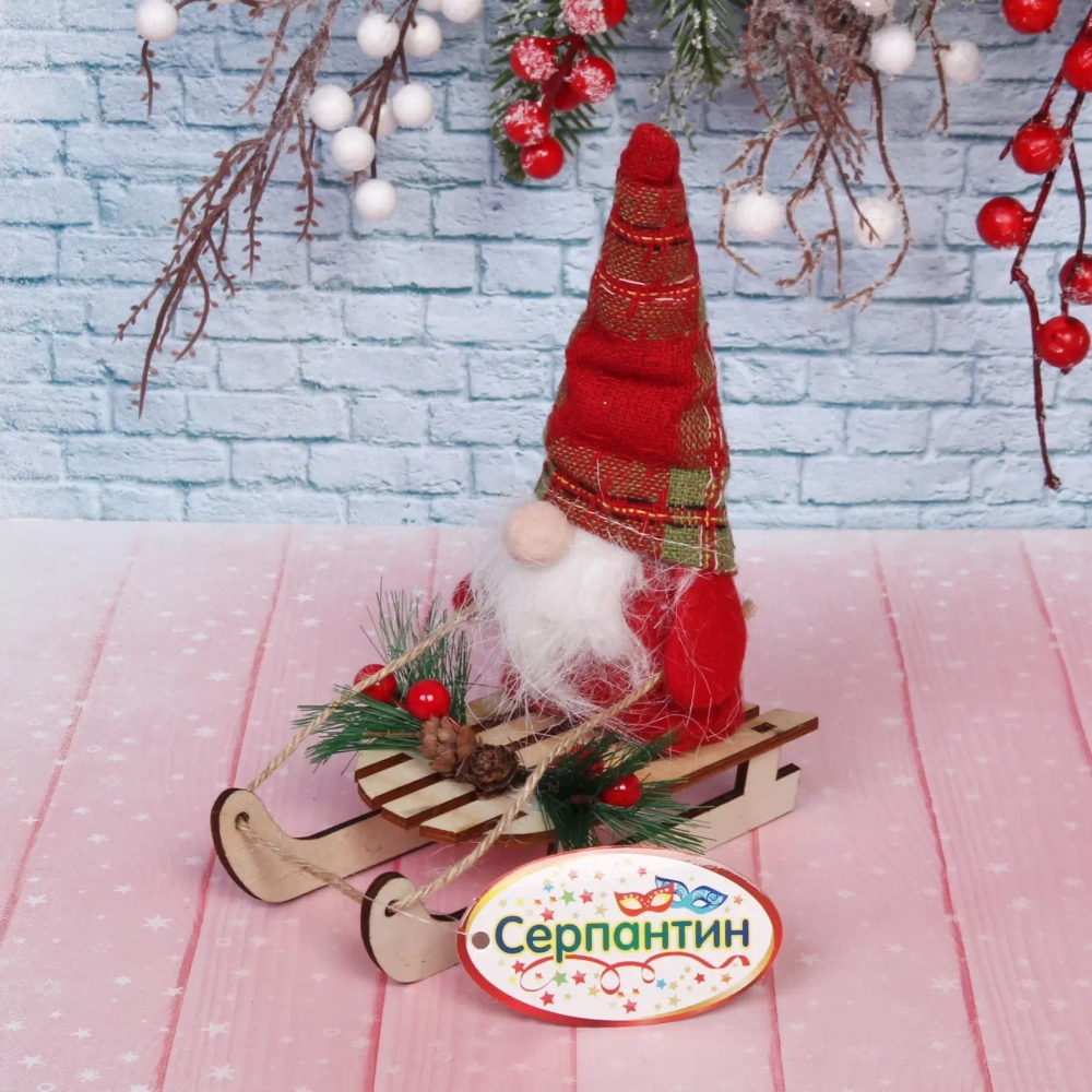 Дед Мороз «Катание на санях» 22*15*7 см