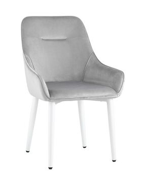 Стул Диана велюр серый ножки белые
