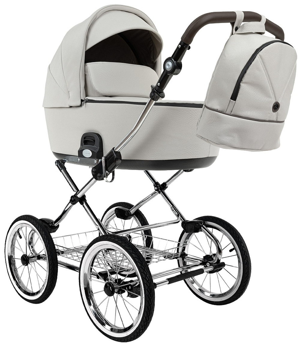 Детская коляска Roan Bass Next Classic d14 2.0 3 в 1 с автокреслом Tutis Elo Lux EduSky Black BSNC/94/2 Marzipan/Black/руч.Cappuccino