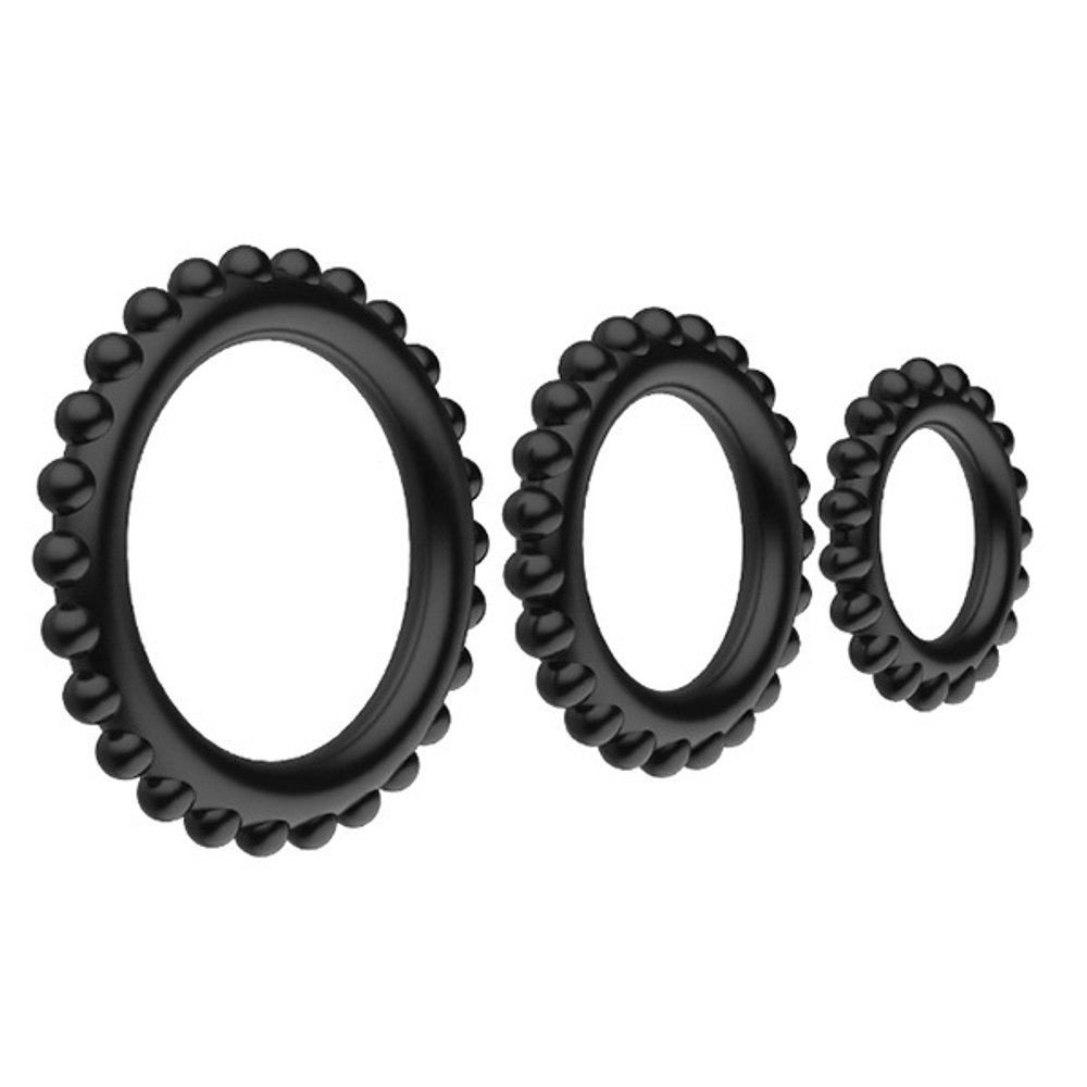 Набор из 3 эрекционных колец 3,3см, 3,8см и 4,3см Baile Titan BI-210143
