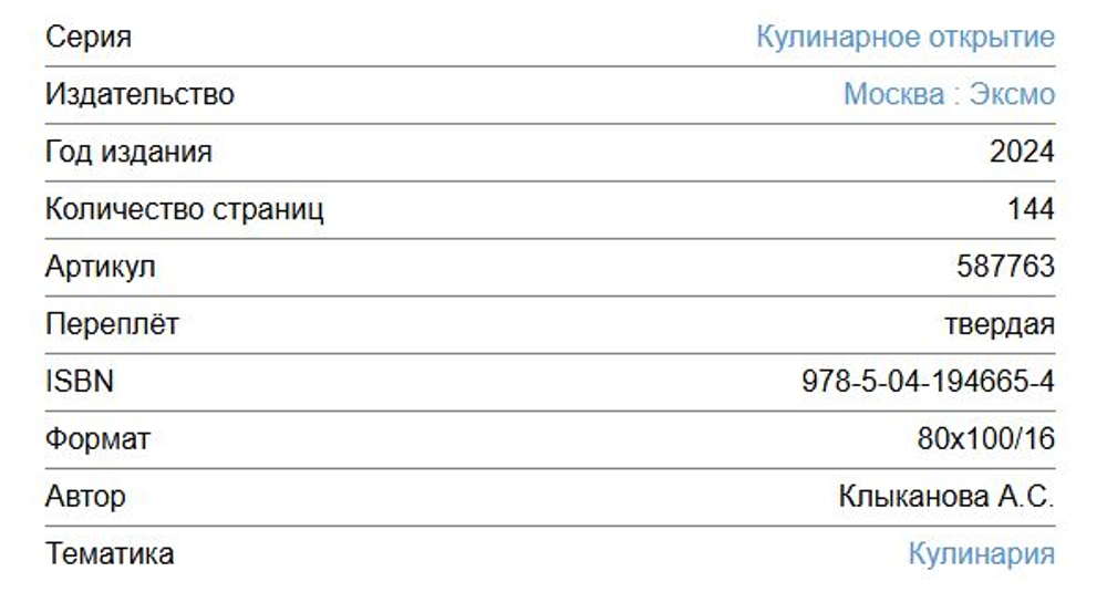 🍽️ Серия «Кулинарное открытие» (Эксмо)