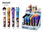Ручка шариковая 10цв. 0,7 мм автоматическая АНИМЕ (Mazari)