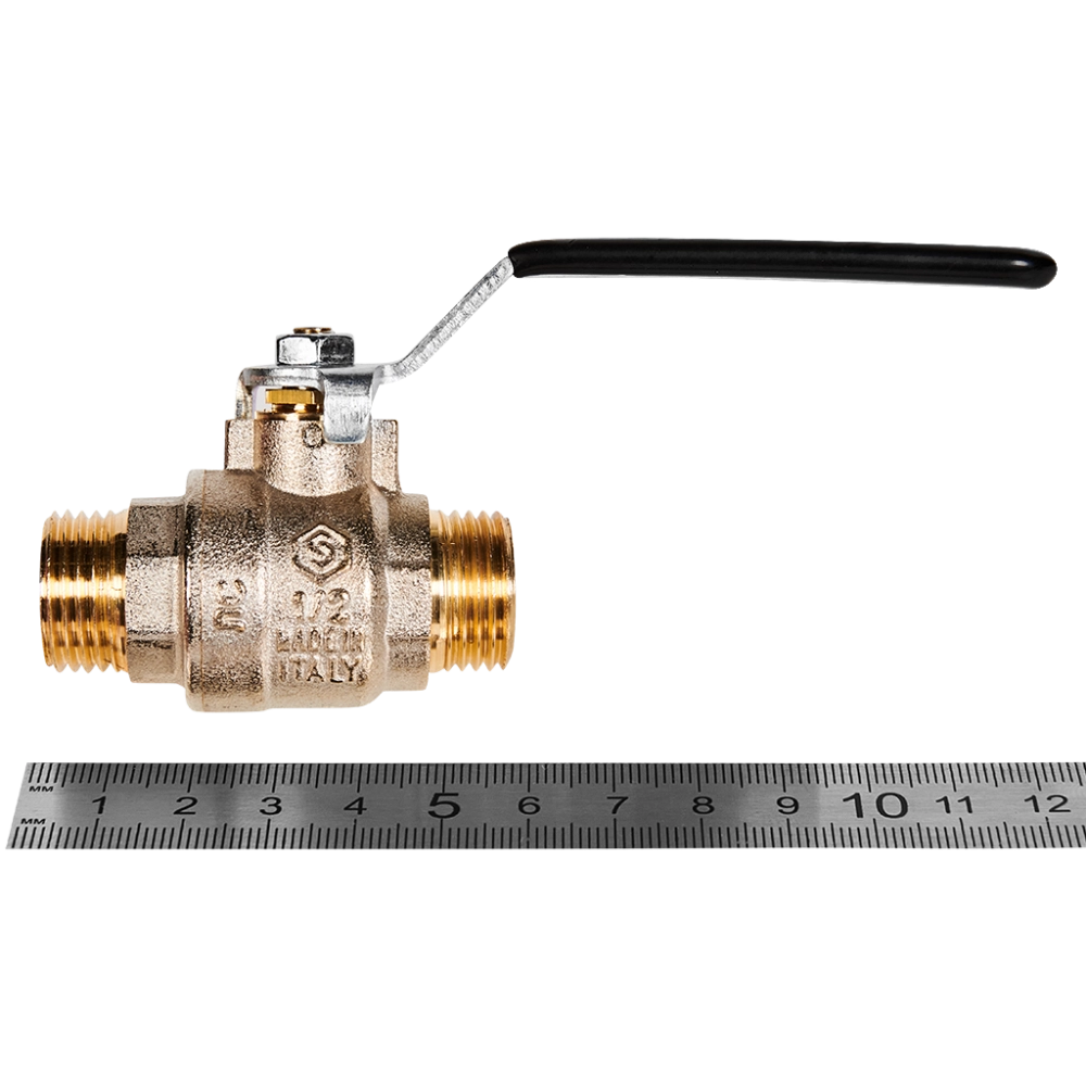 STOUT Кран шаровой полнопроходной, НР/НР, ручка рычаг 1/2*