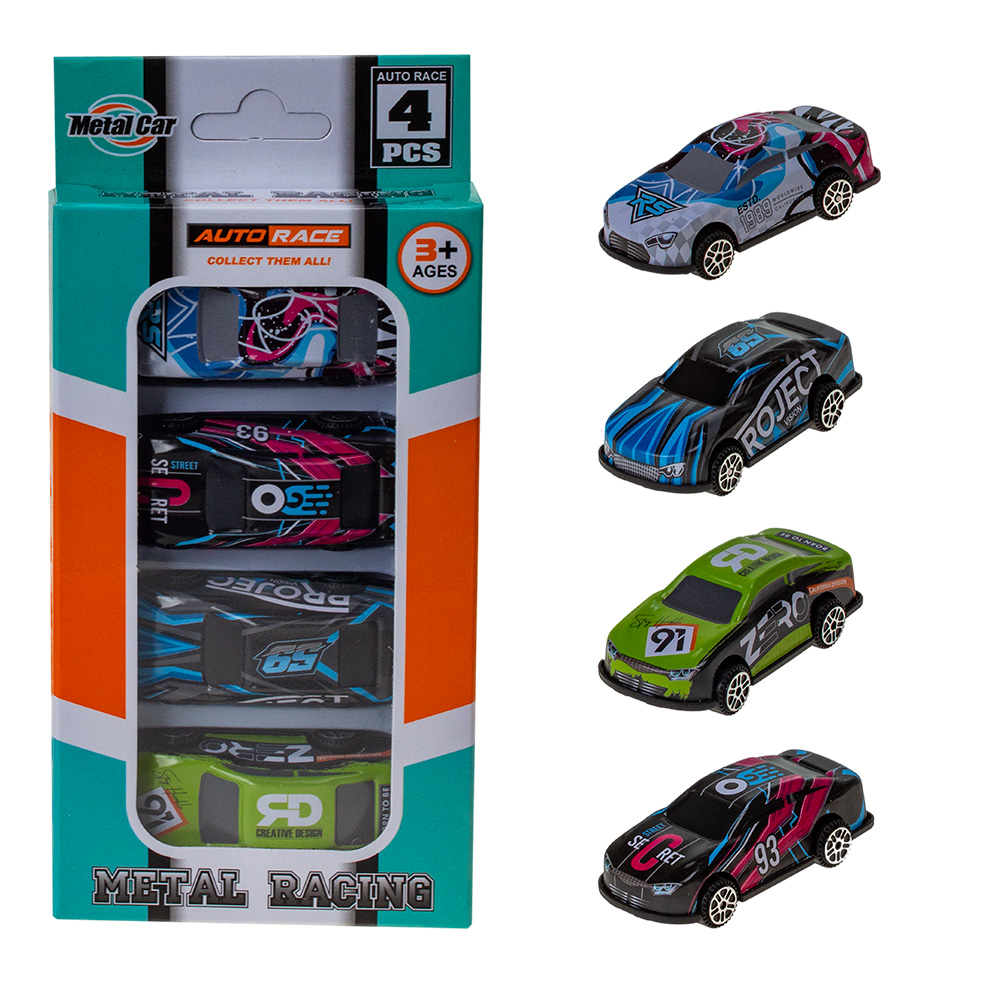Набор машинок AutoRace Metal 4 шт