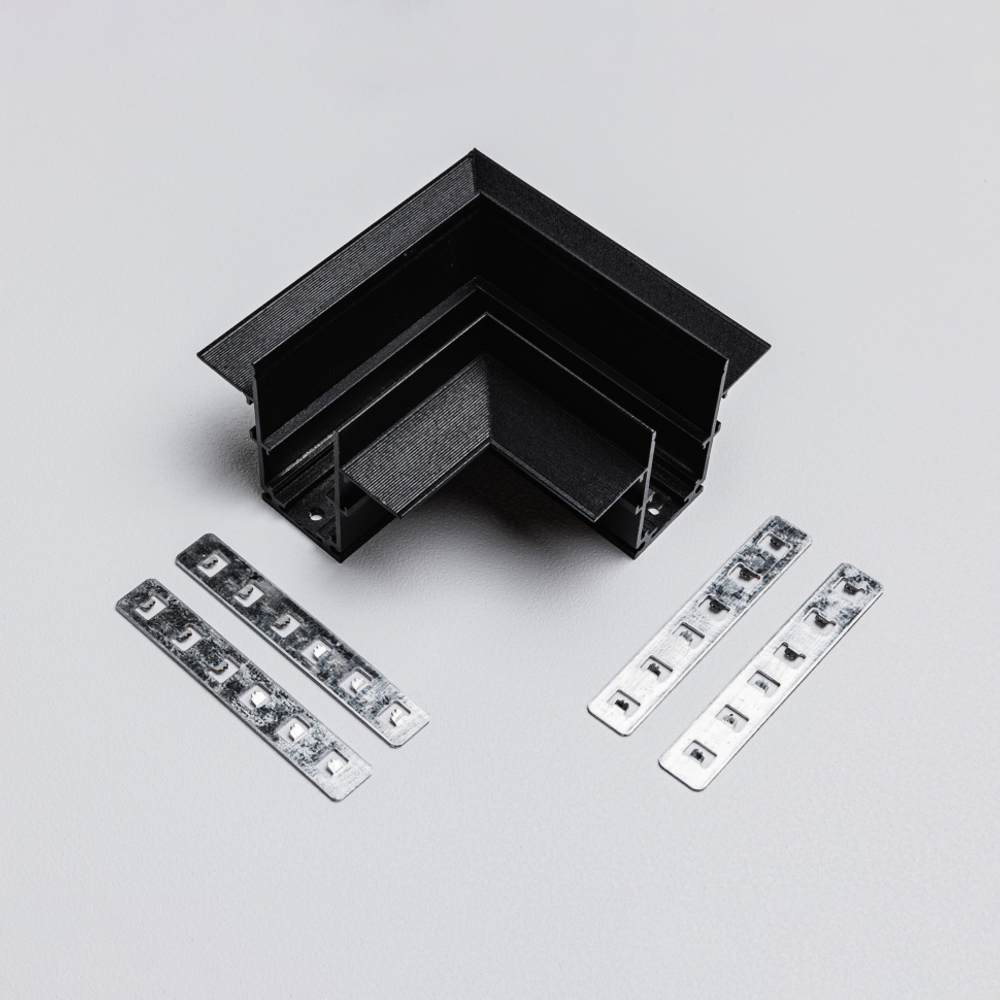 Угловой коннектор для встраиваемого магнитного трекового шинопровода MKA-2R-CC-B Черный