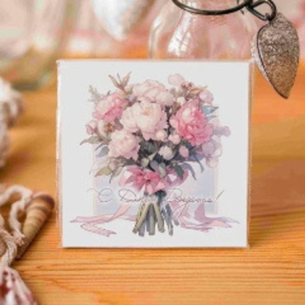 Карточка «С Днем Рождения! (розовый букет)»