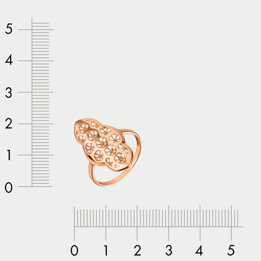Кольцо женское из красного золота 585 пробы без вставок (арт. К-2761)