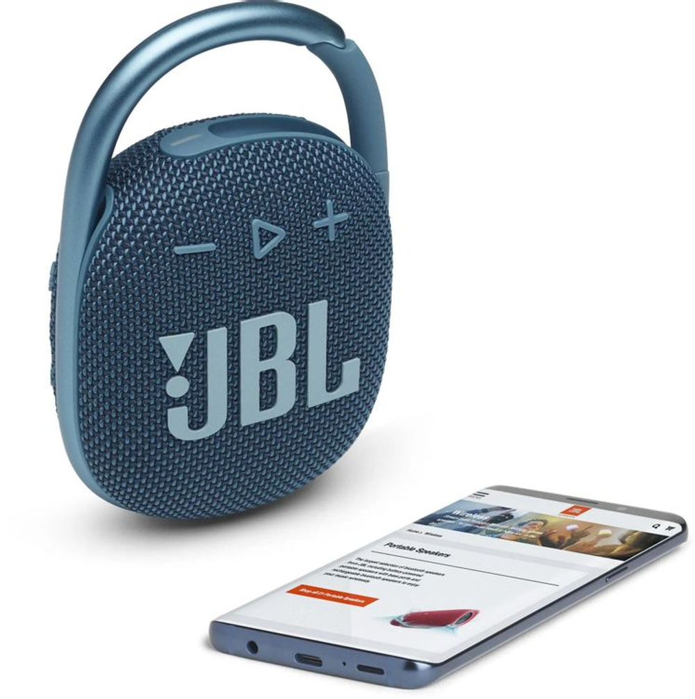 Колонка портативная JBL Clip 4, 5Вт, синий [jblclip4blu]