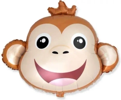 Шар (30""/76 см) Фигура, Голова, Милая Обезьянка, 1 шт. В197