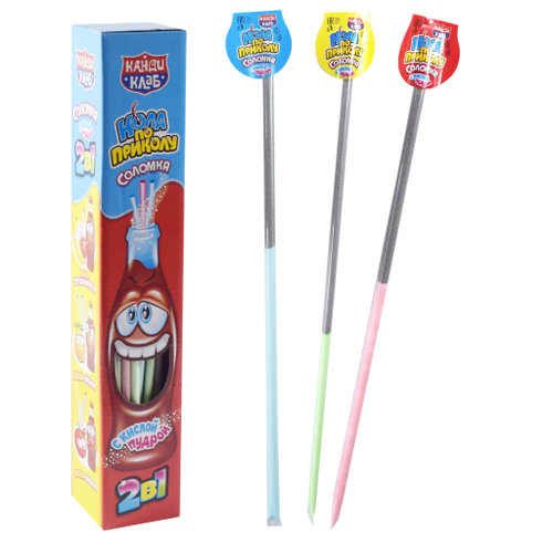 Соломка с кислой пудрой «Кола по приколу» 12гр*48шт*12 блоков.