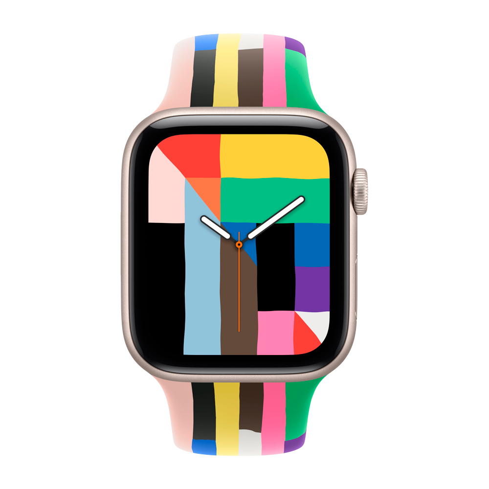 Умные часы Apple Watch SE 3 (2025) GPS, 44mm, Starlight Aluminium Case with Pride Edition Sport Band, S/M