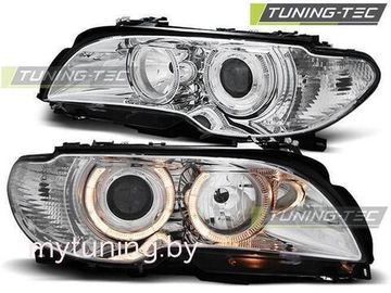 Передние фары Bmw 3 E46 angel eyes chrome