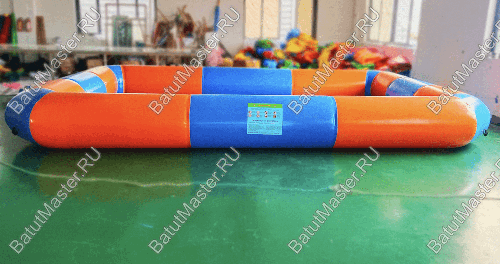 Бассейн для водной горки 6*4*0,65 м с липучкой для горки