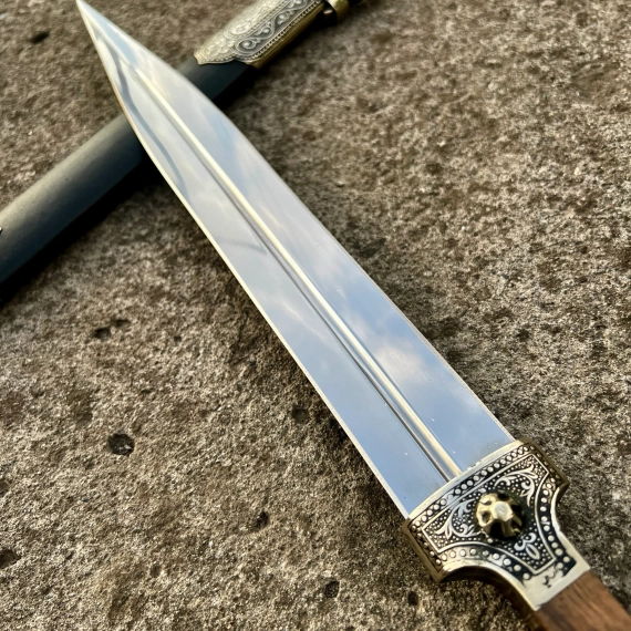 Кинжал кавказский из стали 65х13 (62см)