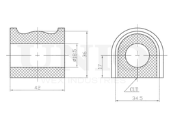 Втулка переднего стабилизатора UNIO RMP-10107