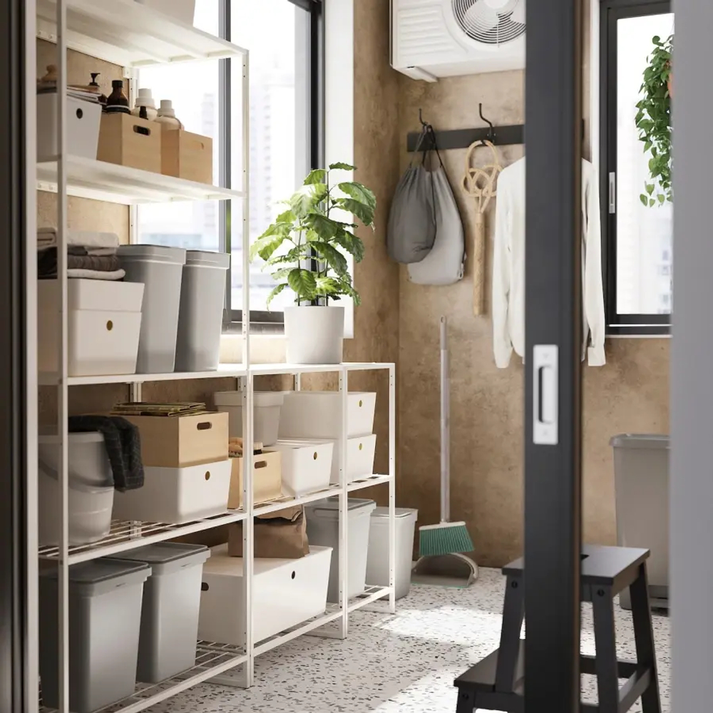 Стеллаж - IKEA JOSTEIN, 182х40х180 см, белый, ЮСТЕЙН ИКЕА