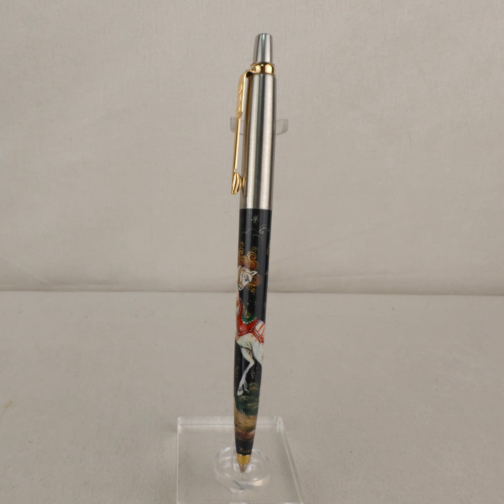 Ручка Parker "Сказочный конь белый" малая с ручной росписью Палех