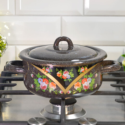 Кастрюля 1,45л "Красава" коричневый гранит с рисунком