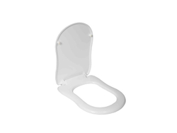 Унитаз напольный с бачком Aksy Bagno Rome хром с белой пластиковой крышкой, микролифт