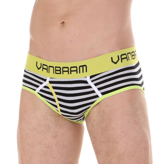 Трусы мужские брифы в черно-серую полоску  Van Baam 45179