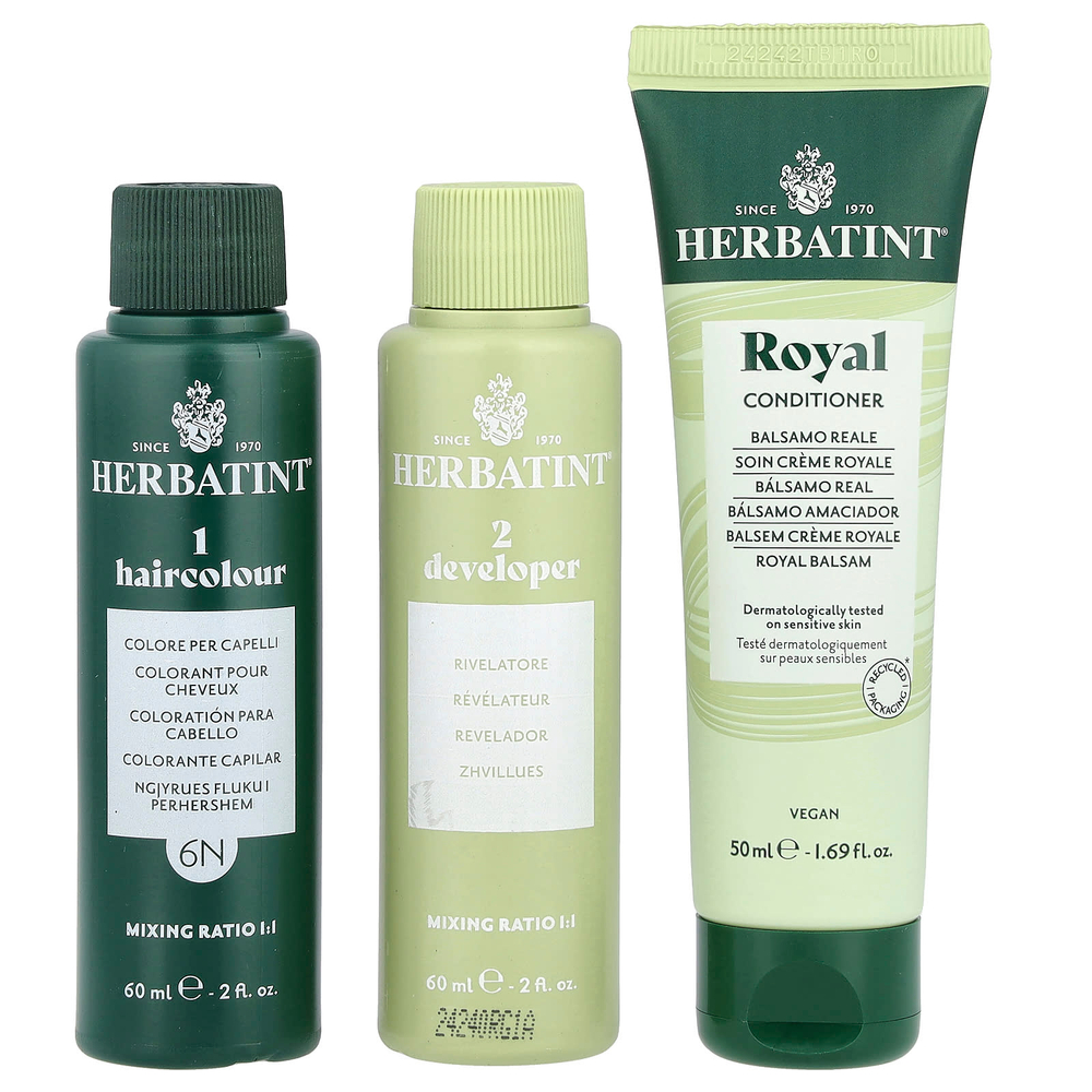 Herbatint, Стойкая гель-краска для волос, 6N, темный блондин, 135 мл (4,56 жидкой унции)