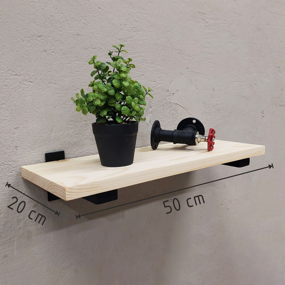 Настенные полки из натурального дерева в стиле Лофт