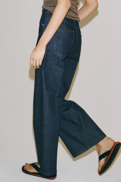 ZARA ДЖИНСЫ WIDE LEG С ВЫСОКОЙ ПОСАДКОЙ — ZW COLLECTION, СИНИЙ