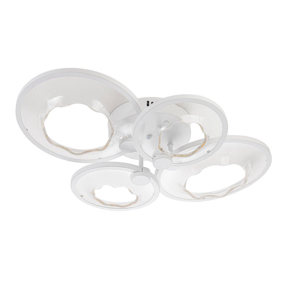 Потолочный светодиодный светильник 68Вт, 5440лм, 3000-6500K, Ra>80, плавная регулировка мощности, изменение цветовой температуры, пульт,  металл/акрил, белый