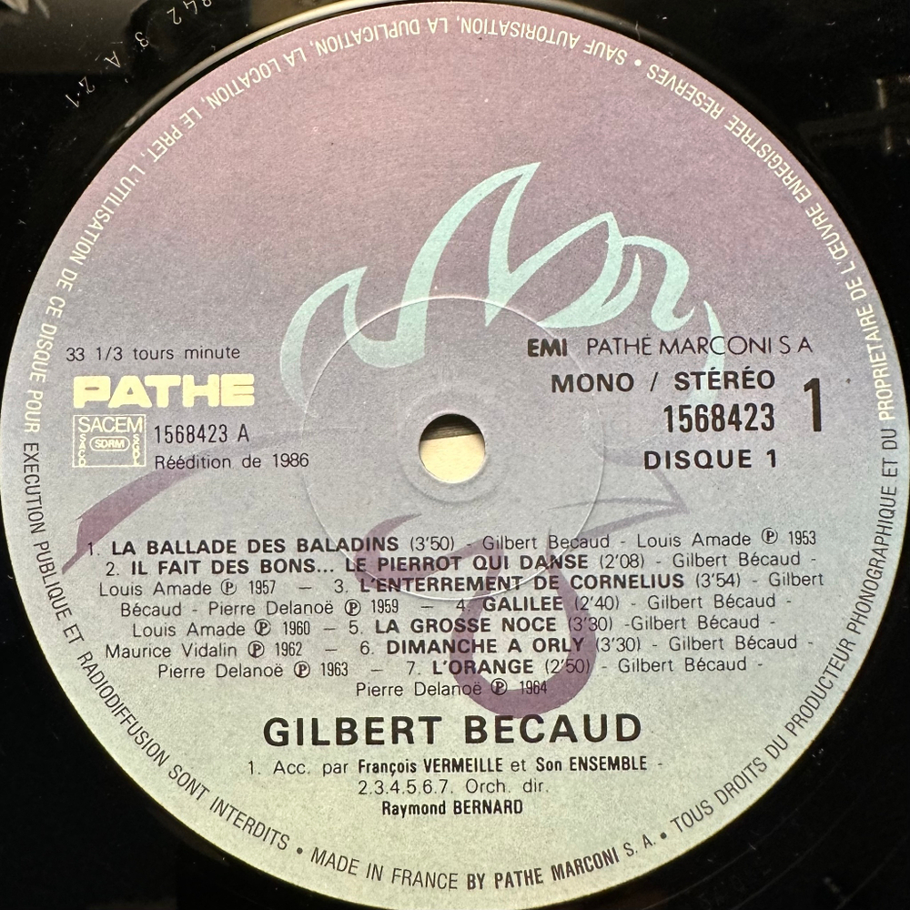 Gilbert Becaud - Gilbert Becaud 2LP (Франция 1986г.)