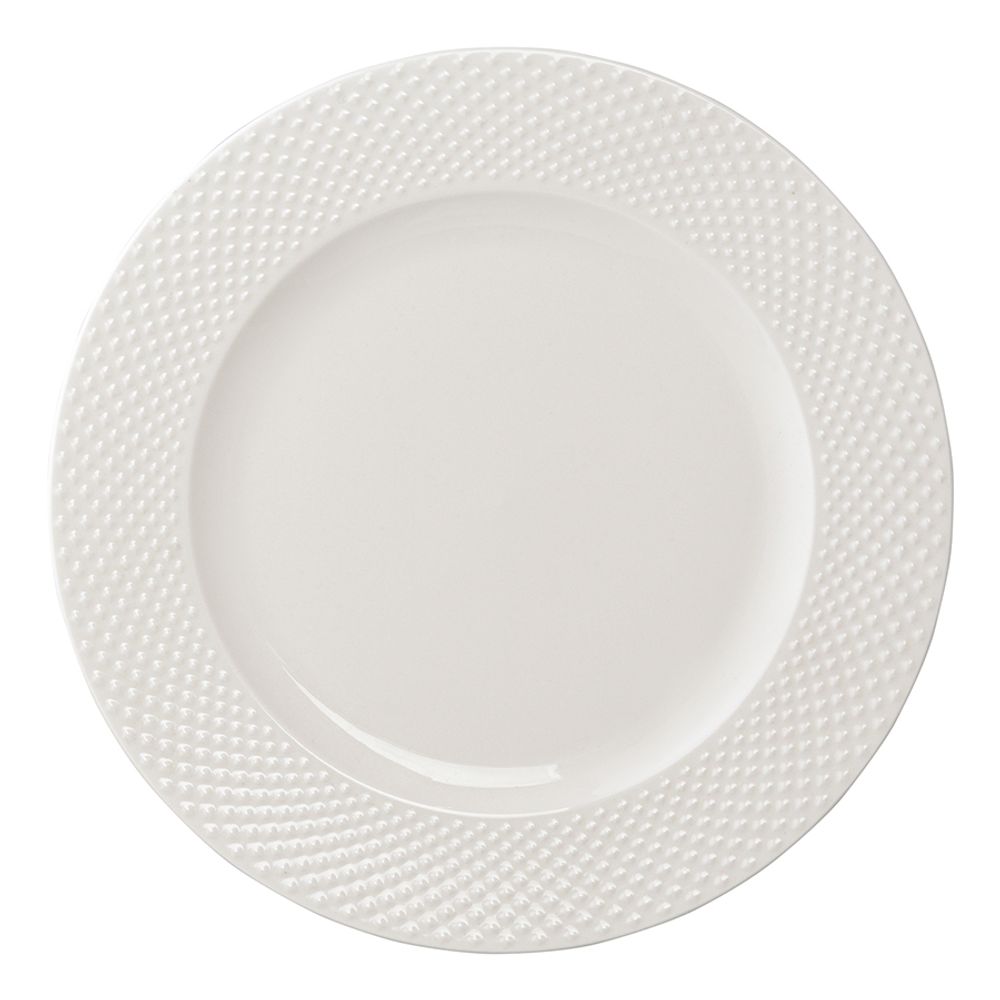 Набор из двух тарелок белого цвета с фактурным рисунком из коллекции Essential, 27см